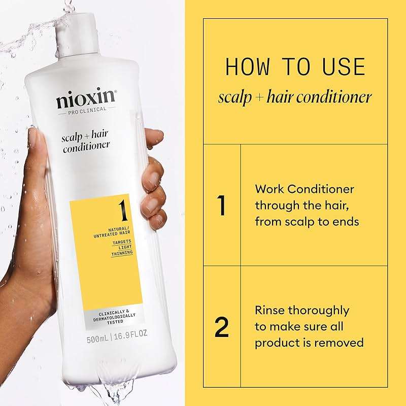 Nioxin System 1 Scalp + Hair Thickening Conditioner for Natural Hair with Light Thinning | Strengthen Against Breakage with Niacinamide & Biotin | Refreshed Scalp with Healthy Shine - Image 7