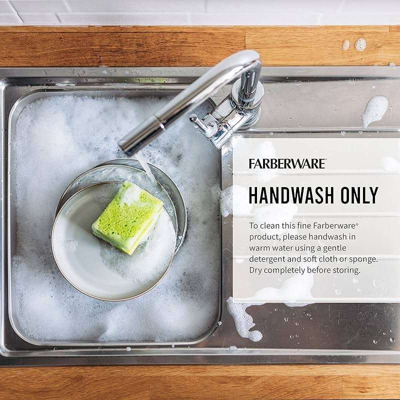 Farberware 15-Piece Kitchen Knife Set, High-Carbon Stainless Steel Blades with Wood Block, Steak Knives, Sharpening Tool & All-Purpose Shears, Razor Sharp, Ergonomic Stainless Steel Handles - Image 7