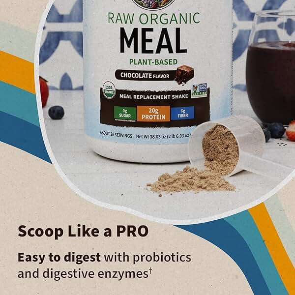 Garden of Life Meal Replacement Shakes, Raw Organic, Chocolate Protein Powder with Plant Based Pea Protein, Sprouts, Greens, Probiotics, Dairy Free 28 Servings - Image 6