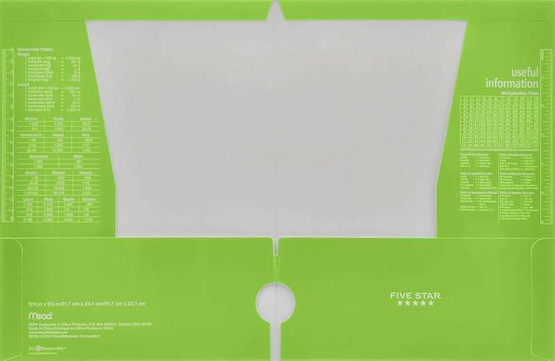 Five Star 2-Pocket Folder, Folders with Pockets, Lime (72895) - Image 3
