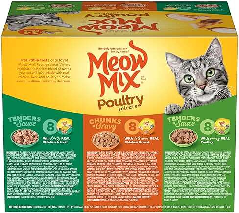 Meow Mix Poultry Selections Variety Pack, Wet Cat Food, 2.75 oz Cup (24 Pack) - Image 4