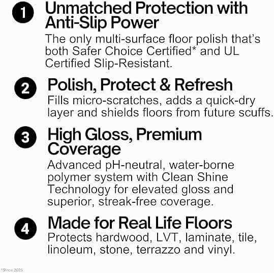 Quick Shine Multi Surface Floor Finish 64oz | Cleaner & Polish to use on Hardwood, Laminate, Luxury Vinyl Plank LVT, Tile & Stone | Safer Choice w/Clean Shine Technology | Shine-Protect-Refresh - Image 11