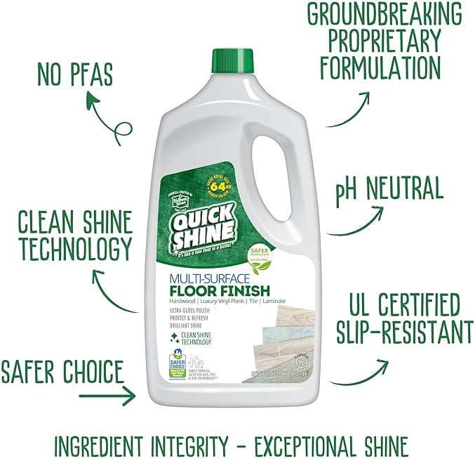 Quick Shine Multi Surface Floor Finish 64oz | Cleaner & Polish to use on Hardwood, Laminate, Luxury Vinyl Plank LVT, Tile & Stone | Safer Choice w/Clean Shine Technology | Shine-Protect-Refresh - Image 4