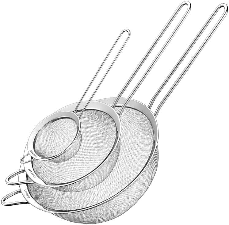 Cuisinart, Mesh Strainers, Stainless Steel Mesh Strainers for Kitchen, Fine Mesh Kitchen Strainer Set for Sifting, Straining and Cooking, Ctg-00-3Ms, 3 Count - Image 1
