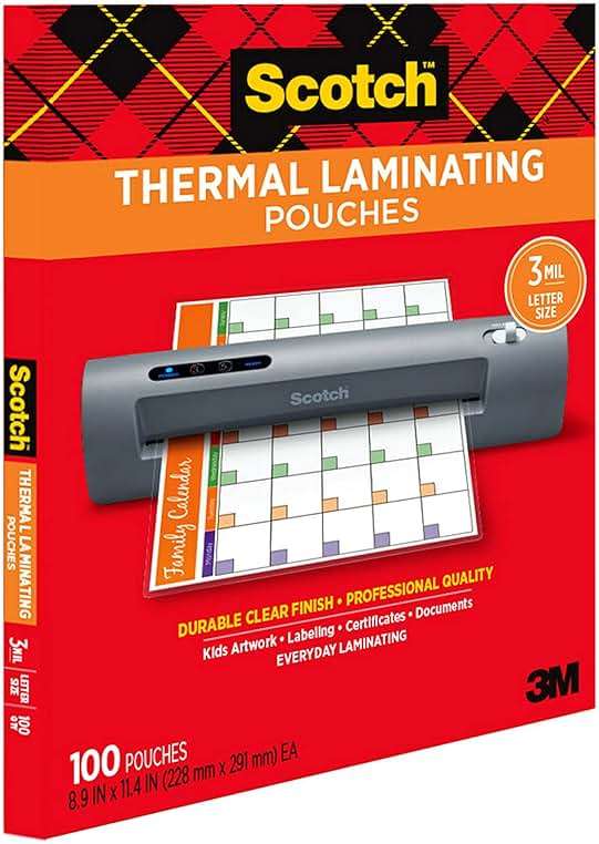 Scotch Thermal Laminating Pouches, for Use with Thermal Laminators, 8.9 x 11.4 Inches, Letter Size Sheets, 100-Pack - Image 10