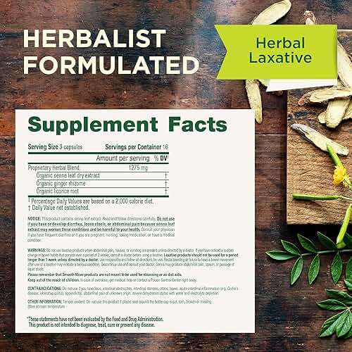 Traditional Medicinals Organic, Smooth Move Laxative Capsules - Organic Senna & Licorice Laxatives for Constipation - Kosher, Non-GMO, Stimulant-Free - 50 Capsules - Image 5