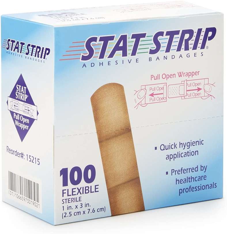 STAT Strip Adhesive Bandages 100 Flexible Latex Free 1x3 inch - Image 3