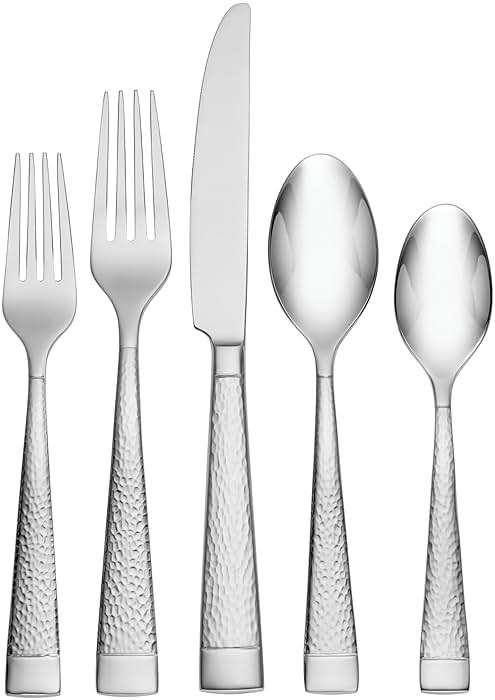 Oneida Silverware Set For 12, Sambre 65-Piece Fine Flatware Set with Serving Utensils, Service For 12, 18/10 Stainless Steel, Dishwasher Safe, Knives Spoons And Forks Sets, Dining (Silver, 65 Piece) - Image 1