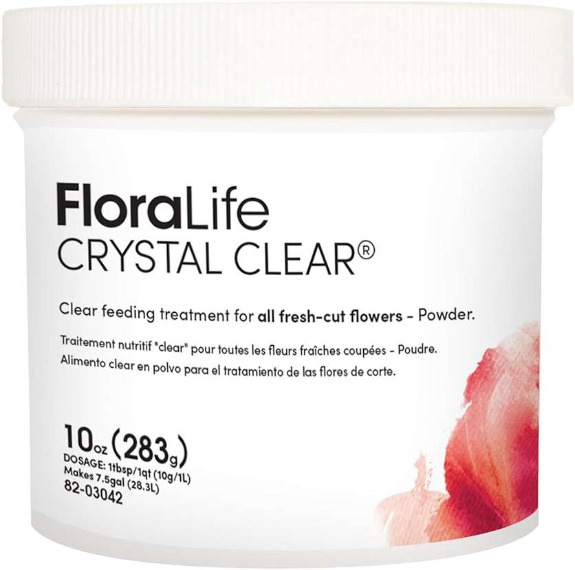 FloraLife Crystal Clear - Flower Food Powder for Fresh-Cut Flowers, Vases & Floral Foam - 10 oz - Image 1