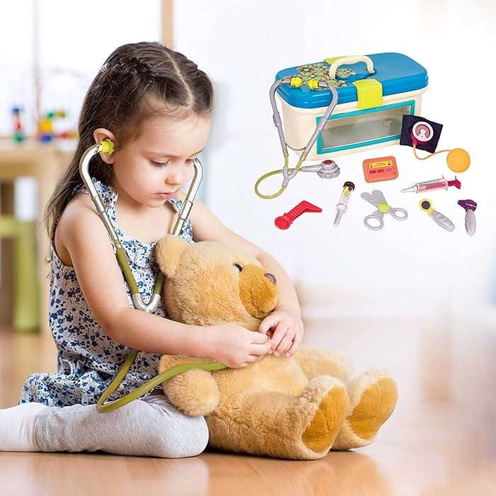 B. toys – Doctor Play Set for Kids – Kids Doctor Toys – 10 Pieces – Realistic Medical Tools – Pretend Play Kit for Toddlers - Image 2