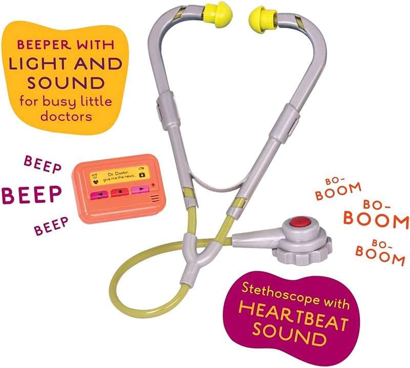 B. toys – Doctor Play Set for Kids – Kids Doctor Toys – 10 Pieces – Realistic Medical Tools – Pretend Play Kit for Toddlers - Image 4