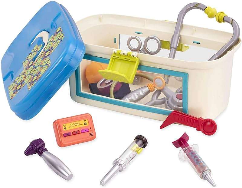 B. toys – Doctor Play Set for Kids – Kids Doctor Toys – 10 Pieces – Realistic Medical Tools – Pretend Play Kit for Toddlers - Image 6