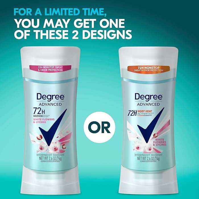 Degree Advanced Protection Antiperspirant Deodorant White Flowers & Lychee for 72-Hour Sweat & Odor Control for Women, with Body Heat Activated Technology, 2.6 oz - Image 3