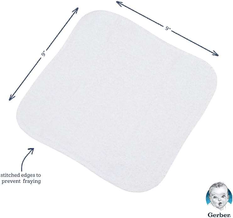 Gerber Washcloth, White, 6-Count - Image 3