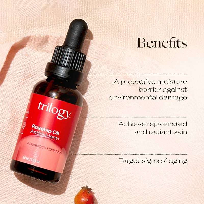 Trilogy Rosehip Oil Antioxidant+, Certified Organic Hydration & Repair Beauty Oil, 1.0 fl oz - Image 3