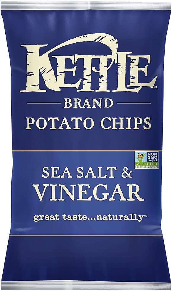 Kettle Chips Salt Vinegar Potato Chips 5 Oz (Pack of 15) - Gluten Free - Image 1
