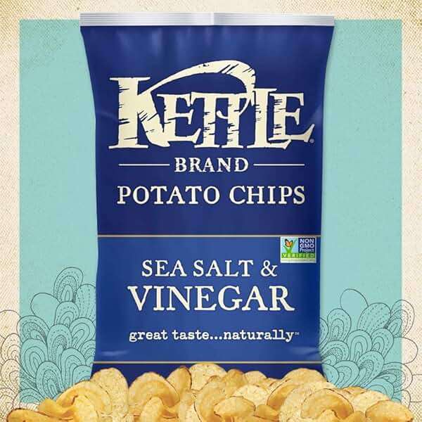 Kettle Chips Salt Vinegar Potato Chips 5 Oz (Pack of 15) - Gluten Free - Image 3