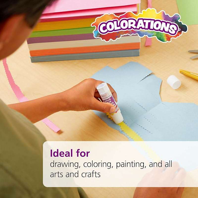 Colorations Construction Paper for Kids - 7 Bright Colors - 600 Bulk Sheets of 9"X12" - Assorted Pack of Heavy-Duty Craft Paper, Bulk School Supplies - Image 3