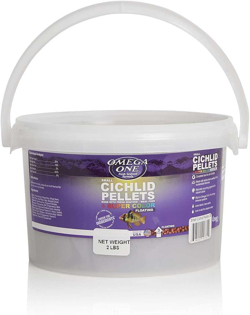 Omega One Super Color Floating Cichlid Pellets, Small, 2 lb x1 - Image 1