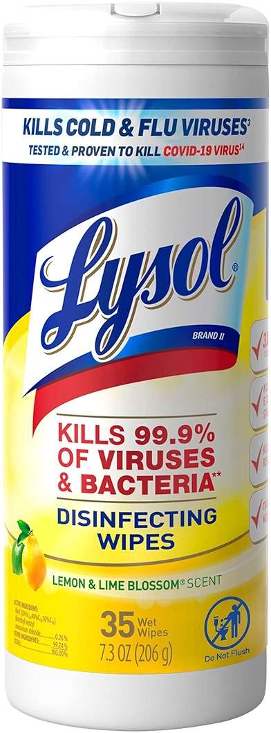 Lysol Disinfectant Wipes, For Disinfecting, Deodorizing, and Cleaning, Lemon & Lime Blossom, 35ct - Image 1