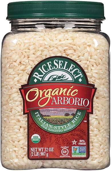 RiceSelect Organic Arborio Rice for Italian Risotto, Premium Gluten-Free Rice, Non-GMO, 32-Ounce Jar, (Pack of 1) - Image 1