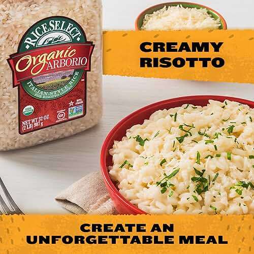 RiceSelect Organic Arborio Rice for Italian Risotto, Premium Gluten-Free Rice, Non-GMO, 32-Ounce Jar, (Pack of 1) - Image 4