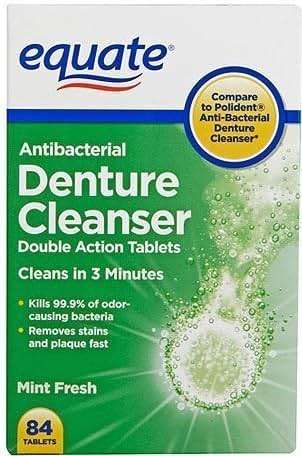 Equate Antibacterial Denture Cleanser TWO-PACK 168 Tabs - Image 1