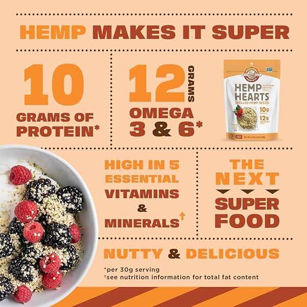 Manitoba Harvest Hemp Hearts, Shelled Hemp Seeds - 16oz - 10g Plant Protein & 12g Omega 3 & 6 per 30g serving - Easy to Digest with 9 Amino Acids - Gluten Free, Non-GMO Project Verified - Image 3