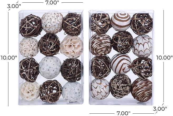 Deco 79 Dried Plant Handmade Decorative Ball Orbs & Vase Filler with Varying Designs, Set of 2 10"H, 7"W, Brown - Image 2
