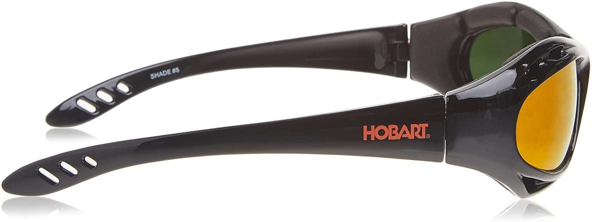Hobart 770726 Shade 5, Mirrored Lens Safety Glasses, Black - Image 3