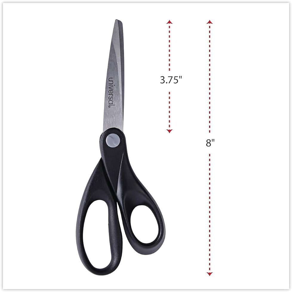 Universal Scissors, 8", Straight, Stainless Steel, 1 Count - Image 3