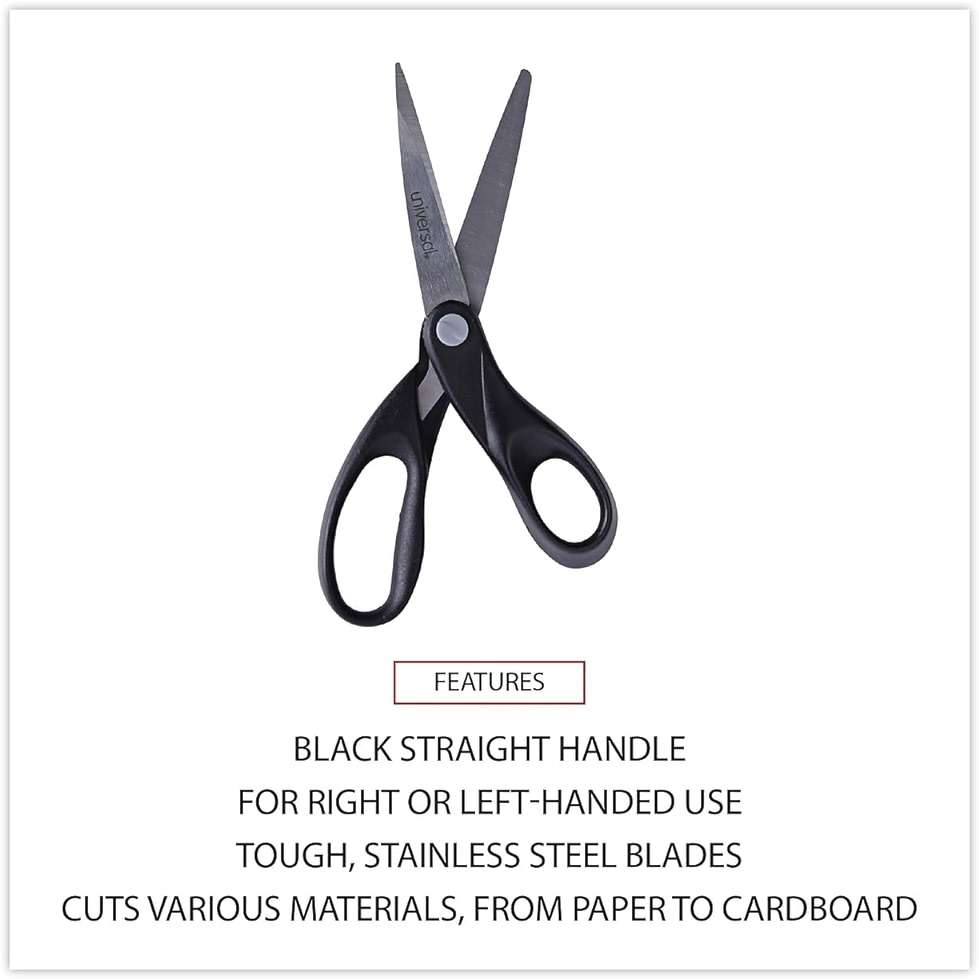 Universal Scissors, 8", Straight, Stainless Steel, 1 Count - Image 4