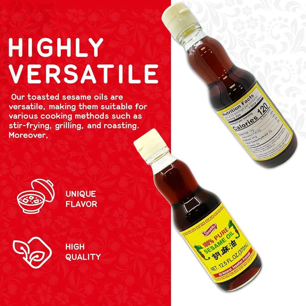 Shirakiku Pure and Natural Japanese Premium Sesame Seed Oil | Sesame Seed Oil | Low Carb, Sesame Flavor, Perfect for Authentic Asian Cuisine, 12.5 Fl Oz - Image 3