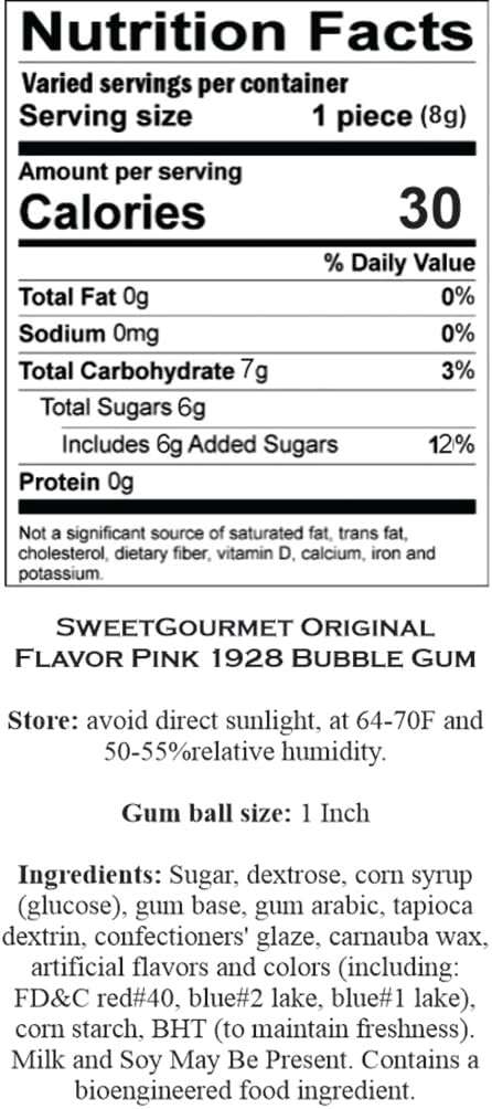 SweetGourmet Original Bubble Gum Balls Classic Pink Gumballs 1928, 1 inch Diameter, Bulk Vending Machine Size, 1.5 Pound - Image 2