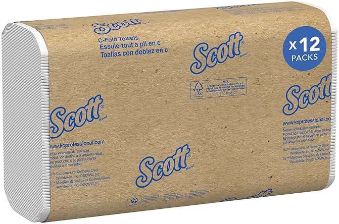 Scott Professional Essential C-Fold Folded Paper Towels, Bulk (01510), Fast-Drying Absorbency Pockets, 13.15"x10.125" Towel, White (200 Sheets/Pack, 12 Packs/Case, 2,400 Sheet Total) - Image 1