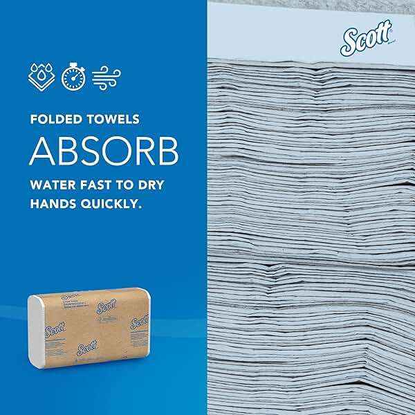 Scott Professional Essential C-Fold Folded Paper Towels, Bulk (01510), Fast-Drying Absorbency Pockets, 13.15"x10.125" Towel, White (200 Sheets/Pack, 12 Packs/Case, 2,400 Sheet Total) - Image 6