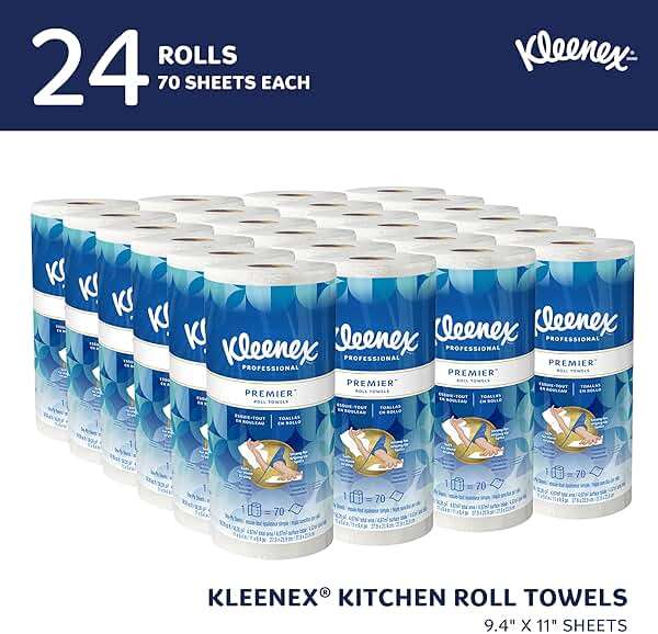 Kleenex Professional Premier Kitchen Paper Towels, Bulk (13964), Cloth-Like Softness, White (70 Sheets/Roll, 24 Rolls/Case, 1,680 Sheet Total) - Image 2