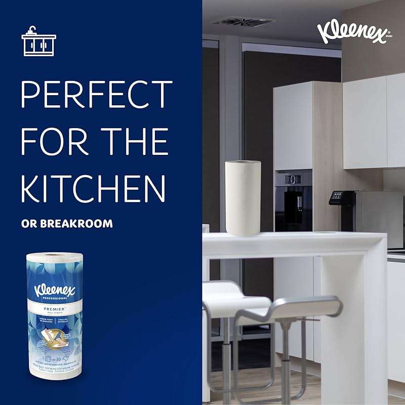 Kleenex Professional Premier Kitchen Paper Towels, Bulk (13964), Cloth-Like Softness, White (70 Sheets/Roll, 24 Rolls/Case, 1,680 Sheet Total) - Image 5