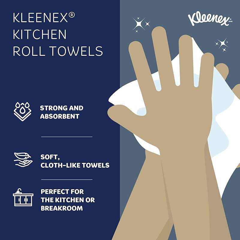 Kleenex Professional Premier Kitchen Paper Towels, Bulk (13964), Cloth-Like Softness, White (70 Sheets/Roll, 24 Rolls/Case, 1,680 Sheet Total) - Image 9