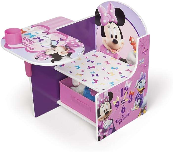 Delta Children Chair Desk With Storage Bin, Disney Minnie Mouse - Image 1
