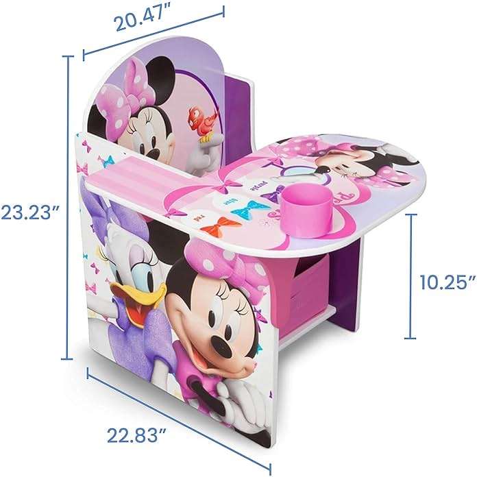 Delta Children Chair Desk With Storage Bin, Disney Minnie Mouse - Image 2