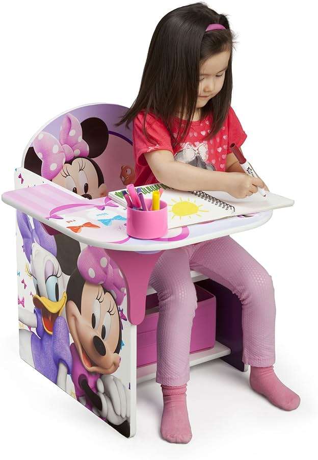 Delta Children Chair Desk With Storage Bin, Disney Minnie Mouse - Image 4
