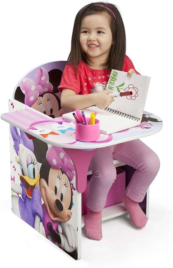 Delta Children Chair Desk With Storage Bin, Disney Minnie Mouse - Image 5