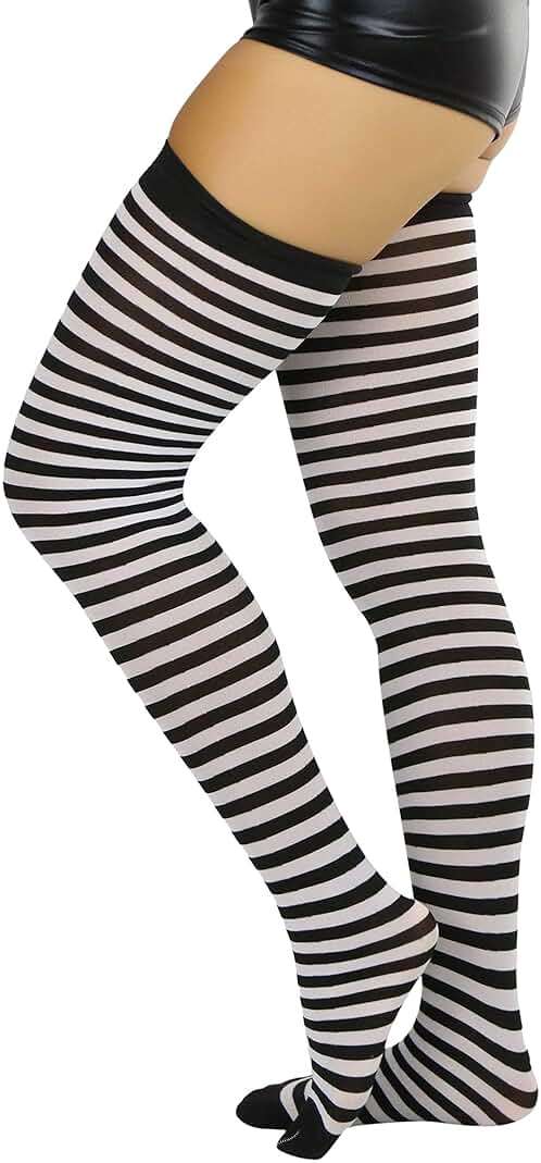 ToBeInStyle Women’s Opaque Hosiery Thin Striped Thigh High Long Stocking - Image 6