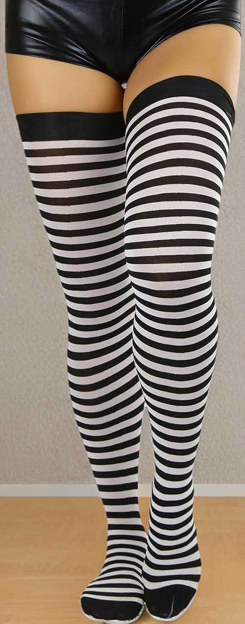 ToBeInStyle Women’s Opaque Hosiery Thin Striped Thigh High Long Stocking - Image 7
