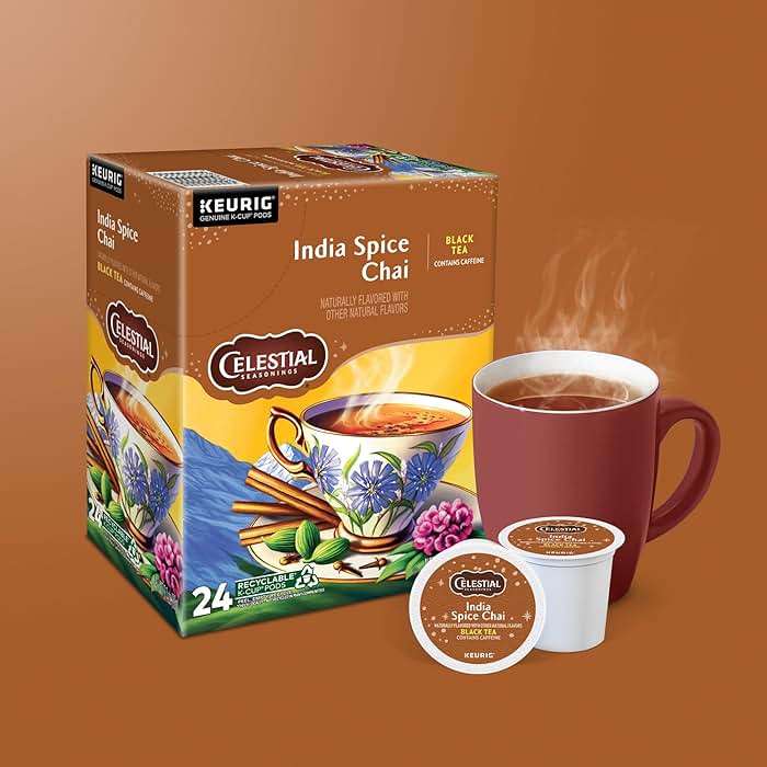 Celestial Seasonings India Spice Chai Black Tea, Single-Serve Keurig K-Cup Pods, 96 Count - Image 7