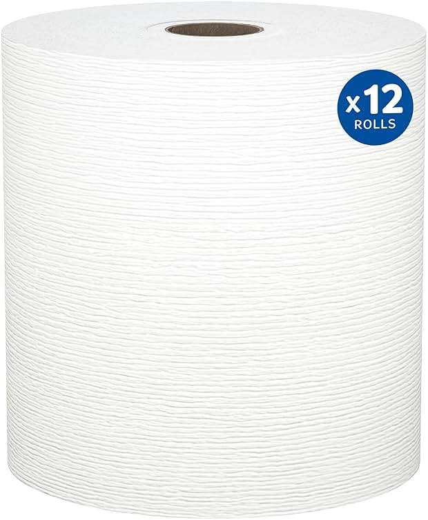 Kleenex Professional Universal Hard Roll Paper Towels, Bulk (01080), Hardwound 1.5" Core, Premium Absorbency Pockets, White (12 Rolls at 425' Each, 5,100'/Case) - Image 1