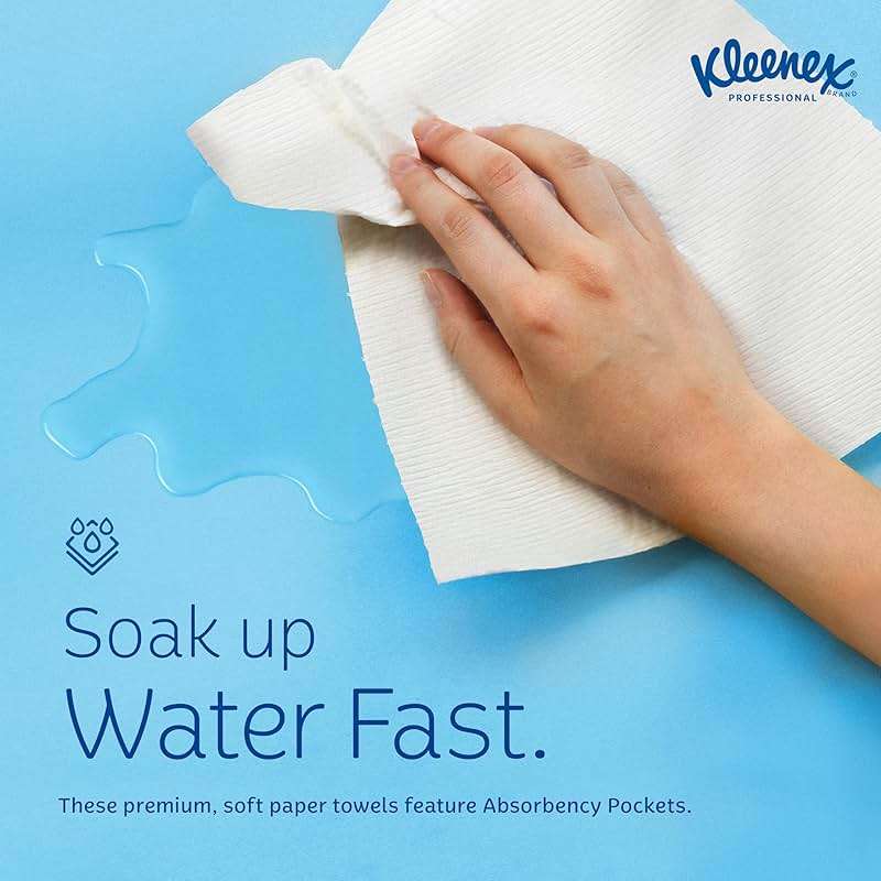 Kleenex Professional Universal Hard Roll Paper Towels, Bulk (01080), Hardwound 1.5" Core, Premium Absorbency Pockets, White (12 Rolls at 425' Each, 5,100'/Case) - Image 7