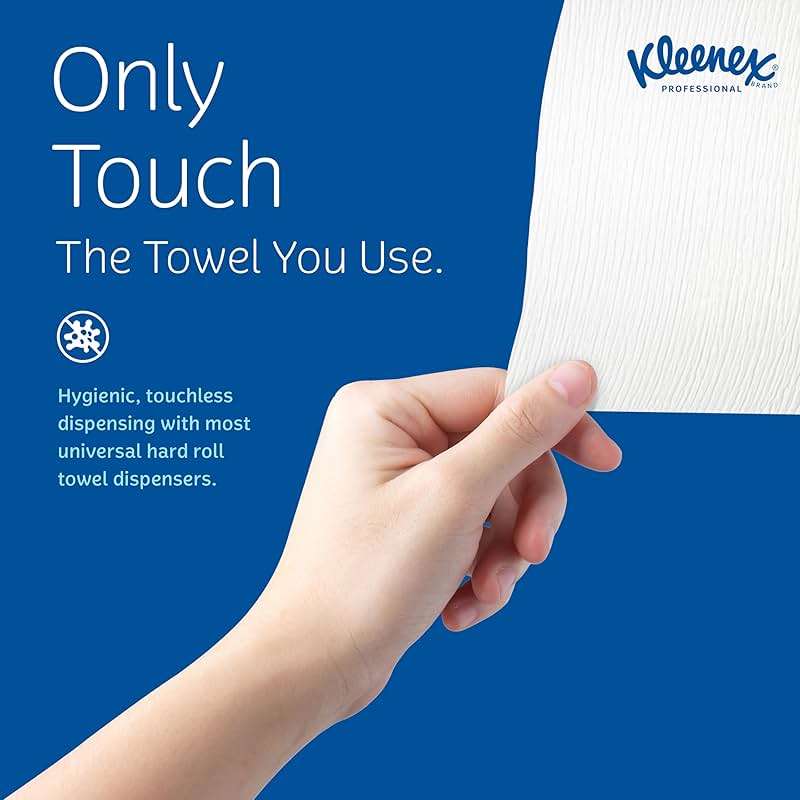 Kleenex Professional Universal Hard Roll Paper Towels, Bulk (01080), Hardwound 1.5" Core, Premium Absorbency Pockets, White (12 Rolls at 425' Each, 5,100'/Case) - Image 8
