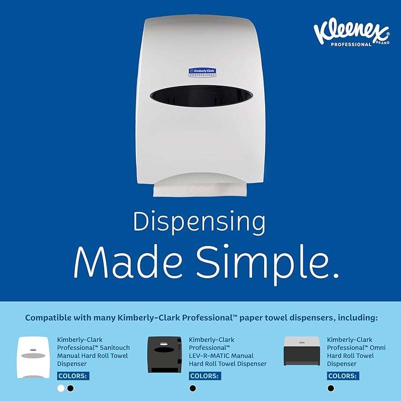Kleenex Professional Universal Hard Roll Paper Towels, Bulk (01080), Hardwound 1.5" Core, Premium Absorbency Pockets, White (12 Rolls at 425' Each, 5,100'/Case) - Image 10